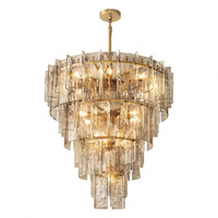 Lustre LED moderne en laiton, luminaire suspendu de luxe, lampe de plafond créative pour salon, chambre à coucher, salle à manger
