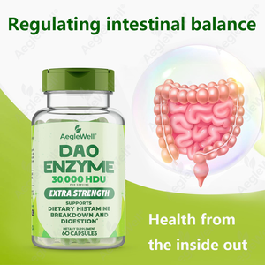 AegleWell OEM ODM AegleWell Enzima DAO 30.000 HDU 60 Capsule Etichetta Privata Integratore Digestivo per la Decomposizione dell'Ormone Histamina - Product Image 3