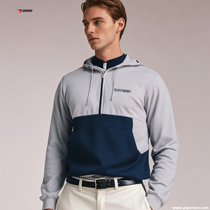 Custom 88% Polyester 12% Spandex 190 Gsm Sporty Golf Q-zip Hoodies Casual Lightweight UPF 50+ Golf <strong>Jumper</strong> Quarter Zip for Sport - Product Image 4