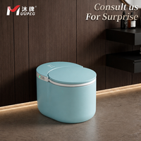 WC intelligent de luxe en céramique colorée avec télécommande, couvercle automatique, toilettes intelligentes avancées pour hôtel, villa, appartement