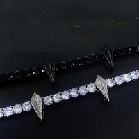 Collier tennis de luxe en zircone noire CZ, collier ras du cou Panthère Noire, bijoux hip-hop à dents de bête pour hommes