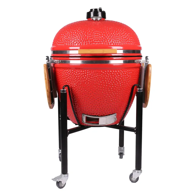 29 Zoll hochwertige chinesische Herstellung Raucher Pizzaofen grün eiförmig Holzkohle Keramik BBQ Grill Raucher Kamado