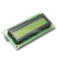 شاشة عرض LCD 16*2 16x2 1602 باللون الأصفر والأزرق والأبيض بجهد 5 فولت و3.3 فولت مع واجهة IIC I2C