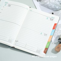 Agenda professionnel A5 2027, version anglaise, couverture rigide, carnet portable, agenda quotidien épaissi, journal personnalisé pour les affaires