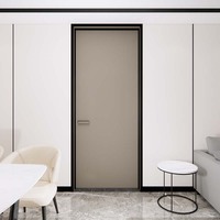 Plaque d'insertion de 45mm de conception moderne et simple Porte en bois en aluminium imperméable et durable avec fonction coupe-vent pour l'intérieur de la maison Chambre à coucher