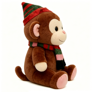 Decoración festiva personalizada de mono adorable para dormitorio, juguete suave de mono navideño seguro para niños pequeños - Product Image 4