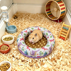 Alfombra de malla de verano para hámster, colchoneta de seda helada para mascotas, alfombra para hámster dorado, nido para hámster, colchoneta para hámster - Product Image 2