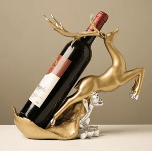 Casiers à vin de table décor à vin pour cuisine Bar décor à la maison résine cerf doré résine porte-vin décoration d'armoire moderne - Product Image 4