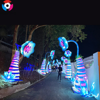Lanterne chinoise en soie imperméable pour l'extérieur, avec LED colorées, en forme d'éléphant, pour la décoration de jardins, d'événements nocturnes et de parcs