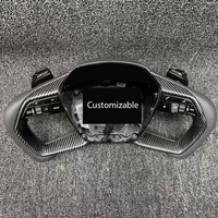 Volante de fibra de carbono adecuado para Audi A3 A4 A5 A6 A7 A8 C7 C8 Q5 Q7 R8 RS3 RS4 RS6 accesorios interiores automotrices