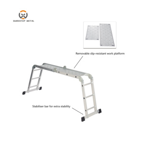Scala Pieghevole in Alluminio Multiuso di Grado Commerciale <span class=keywords><strong>con</strong></span> Cerniere di Sicurezza - Product Image 2