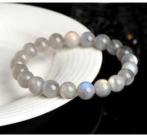 Natural Labradorite Grey Moonstone Bracelet <b>Blue</b> Flash Healing Crystal Stretch <b>Beaded</b> Gemstone Bracelet Unisex Spiritual Jewelry - Product Image 5