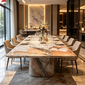 Cuarzo Rosa Pandora <span class=keywords><strong>Patagonia</strong></span> de Lujo Moderno, Resina Pulida Impermeable para Mesa de Comedor de <span class=keywords><strong>Restaurante</strong></span>, Hotel, Villa, Apartamento - Product Image 1
