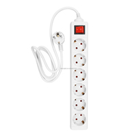 Multiprise européenne 6 prises 16A avec câble d'extension 1,5M/3M/5M et interrupteur, certifiée CE