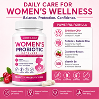 Capsules Probiotiques pour Femmes 50 Milliards de UFC Soutien à la Santé Vaginale et Urinaire Fibres Prébiotiques |   Capsules végétariennes