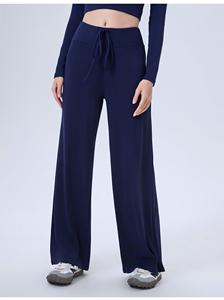 Pantalon de yoga ample et fluide pour femme, taille haute avec cordon de serrage, extensible, respirant, décontracté, pour le Pilates et l'entraînement – Vente en gros - Product Image 2
