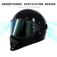 Casque de moto rétro en fibre de verre de haute qualité, casque intégral professionnel pour moto, motocross, course sur route