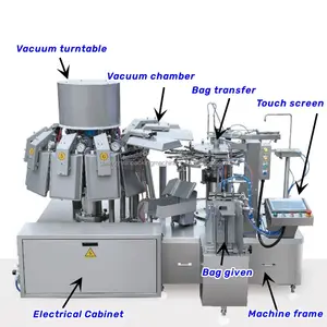 Machine d'emballage sous vide rotative automatique de zeste de banane séchée en tranches de filet de crabe