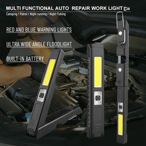 Lampe de travail <span class=keywords><strong>LED</strong></span> magnétique multifonctionnelle portable avec règle pour atelier, réparation automobile, rechargeable, COB, pliable - Product Image 2