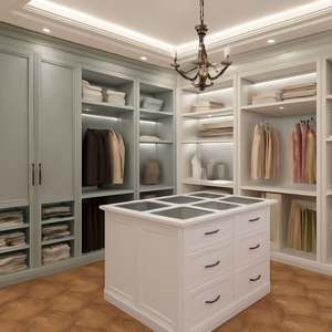 Armario Vestidor en Forma de U SANTOPOVA con Acabado Pintado, Estantes con Iluminación LED y Cajones en la Isla Central - Product Image 2