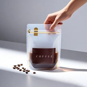 Bolsas de Plástico Transparentes Personalizadas con Impresión, Selladas en Ocho Lados, con Fondo Plano, para Empacar Granos de Café y Alimentos, con Válvula y Cierre - Product Image 4