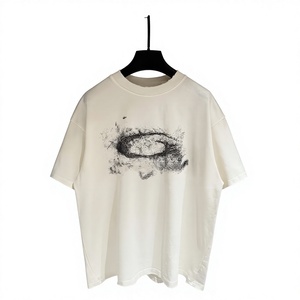 เสื้อยืดผู้ชายคอโอ แขนสั้น ทรงหลวม พิมพ์ลายตัวอักษร ระบายอากาศได้ดี สวมใส่สบาย ผลิตจากผ้าฝ้าย 100% เหมาะสำหรับธุรกิจดรอปชิปปิ้ง - Product Image 1