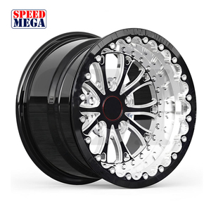 ล้อแม็กซ์อัลลอยด์สีดำแบบฟอร์จใหม่ ขอบล็อค ขนาด 17 18 19 20 นิ้ว 5x120.65 สำหรับล้อหน้าและล้อหลัง สีดำขัดเงา แบบ 2 ชิ้น สำหรับรถแข่ง - Product Image 1