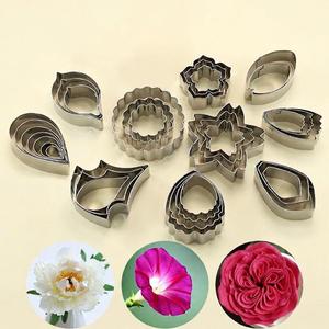 Moule à fleurs en acier inoxydable pour fondant, <span class=keywords><strong>pivoine</strong></span>, rose, cerise, tulipe, <span class=keywords><strong>emporte</strong></span>-pièce pour la décoration de gâteaux d'anniversaire, fête des mères, moules à pâtisserie - Product Image 1