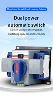 CHQ3R 2P 63A Saklar Transfer Generator Otomatis Cerdas Gagang Biru Pengalih Daya Saklar Pengalih Daya Otomatis (ATS) Pengontrol