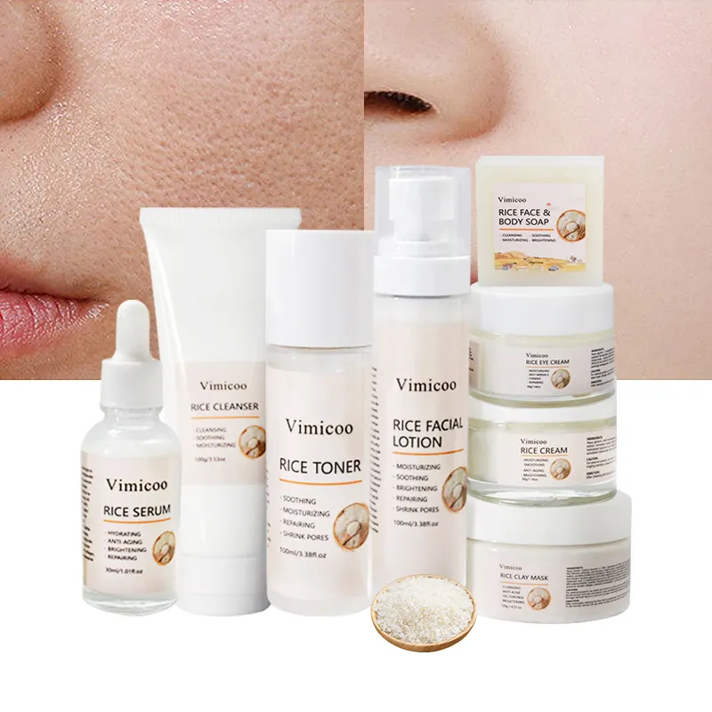 Veganes Reis-Extrakt Hautpflegeprodukte bio-befeuchtend anti-alterungs-reparatur-Hautpflege-Sets Gesichts-Reis-Hautpflege-Set