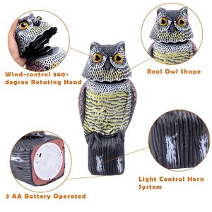 Leurre de chasse hibou à tête rotative ultra-réaliste en plastique premium, modèle de simulation pour le tir en extérieur, conception légère - Product Image 3