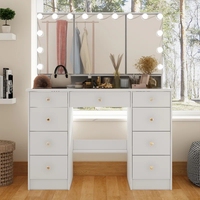 Coiffeuse de maquillage moderne de style de luxe avec miroir et lumière
