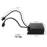Illuminateur de microscope à double col de cygne avec variateur d'intensité |   Lumière LED à luminosité réglable 100-240V pour microscopes stéréoscopiques (OEM)