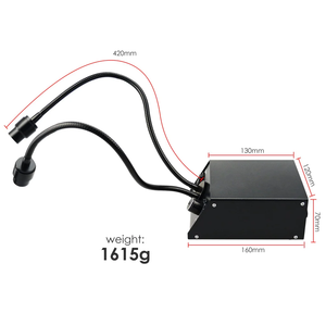 ไฟส่องสว่างแบบคอห่านคู่พร้อมตัวปรับความสว่าง |   ไฟ LED ปรับความสว่างได้ 100-240V สำหรับกล้องจุลทรรศน์สเตอริโอ (OEM) - Product Image 6