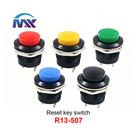 Interrupteur à bouton-poussoir momentané à réinitialisation automatique R13-507 16MM avec LED rouge/verte/bleue, montage sur panneau, couleurs rouge, noir, blanc, jaune, vert, bleu