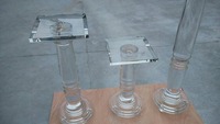 Adl Personnalisé Cristal Artisanat Colonnes de table en verre cristal Pot de fleurs en verre pour fleur