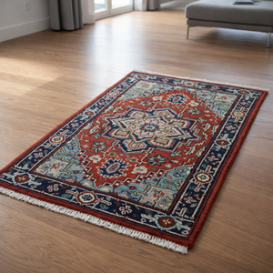 Hand Knotted Eco-Friendly Pet-Friendly Persian Style Traditional Wool Area <b>Rug</b> Geometric Medallion Design for Living Room - Product Image 1
