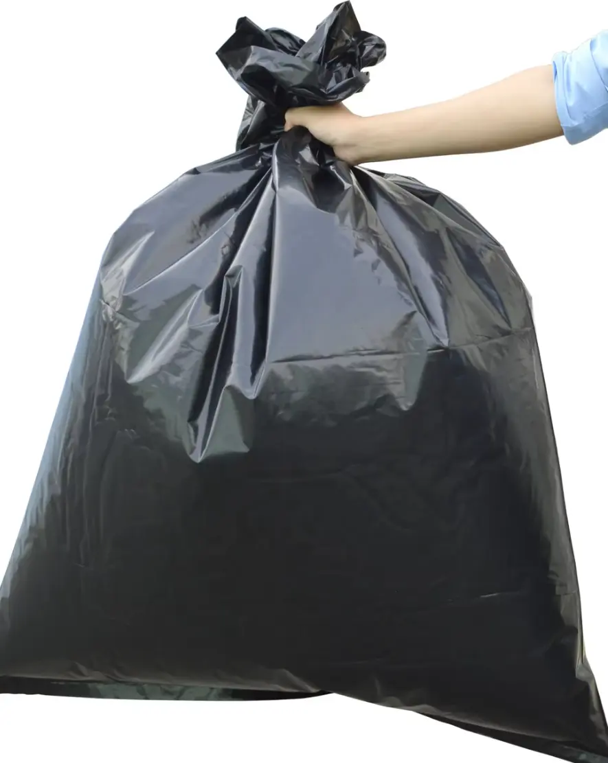 Büyük fabrikadan ucuz fiyat çevre biyobozunur siyah çöp torbası poşet En Plastique plastik Bin gömlekleri