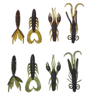 Señuelo de Pesca Suave, Estilo Camarón, Cola Rizada/Camarón Fantasma/Larva de Cola Abullonada, Señuelo Biónico Realista de Acero Inoxidable Sin Anzuelos - Product Image 2