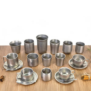 Juego de Tazas de Café de Metal Esmerilado Vintage de 180-280 ml, Tazas de Acero Inoxidable SS304 para Capuchino, Espresso y Té con Plato y Cuchara - Product Image 2