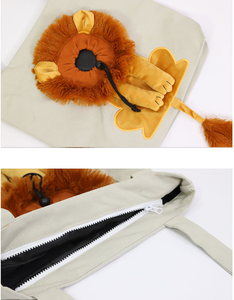 Vendita calda Costume carino a forma di <span class=keywords><strong>leone</strong></span> borsa a tracolla per animali domestici borsa a tracolla portatile per gatti borsa da trasporto esterna per cuccioli di cane borse per gatti - Product Image 5