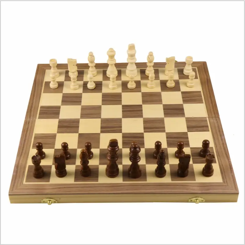 Chess Set Magnetic Wooden Folding Big Traditional Classic Handwork Solid Wood Pieces Chessboard Children Gift Board Game