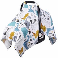 Housse de protection légère et respirante en coton mousseline à imprimé animal pour siège auto et poussette, pare-soleil doux pour bébés filles