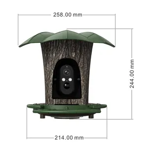带摄像头的户外喂鸟器可以拍照和视频夜视功能太阳能充电鸟类观察