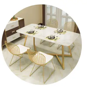모조리 테이블 의자 홈-북유럽 현대 대리석 식탁과 의자 조합 간단한 식탁 홈 4 명 작은 아파트 식탁