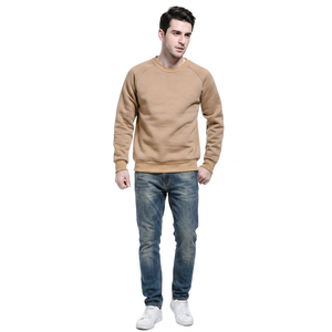 Sweat-shirts à col rond 100 % polyester en gros, couleur unie personnalisée, techniques de broderie et de perlage, service OEM pour hommes - Product Image 1