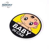 Autocollant rond en vinyle imperméable pour bébé, personnalisé, de haute qualité, en stock, pour la voiture, en stock