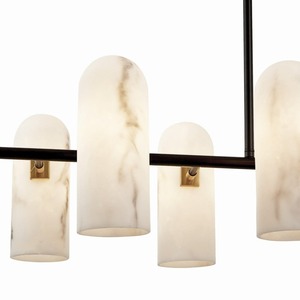Modern Rectangle Chandelier 10 Heads Gold Body <b>LED</b> <b>Light</b> Source E27 Bulb Base Socket Power Supply - Product Image 3
