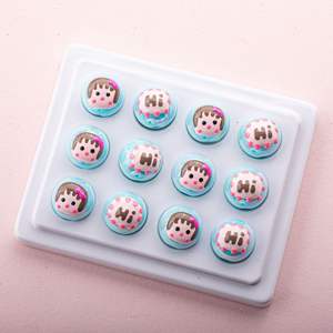 Cuentas de Acrílico de 16 mm Multicolores con Orificio Recto, Pintadas a Mano con Efecto de Goteo de Aceite, para Hacer Pulseras Infantiles - Product Image 5