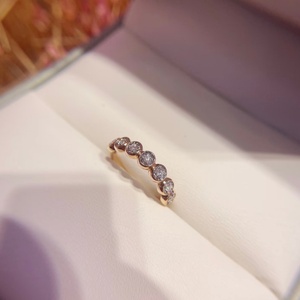 Custom Bezel Setting Diamond Rings 14K 18K Solid Gold Eternity Wedding Band Rings Lab Grown Diamond Fine Jewelry - Product Image 1